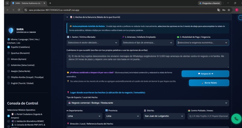 SARA - Autonomous Anti-Extortion Swarm for Public Safety – screenshot 9