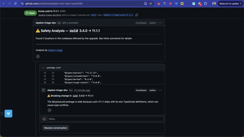 DepBot Triage – screenshot 6