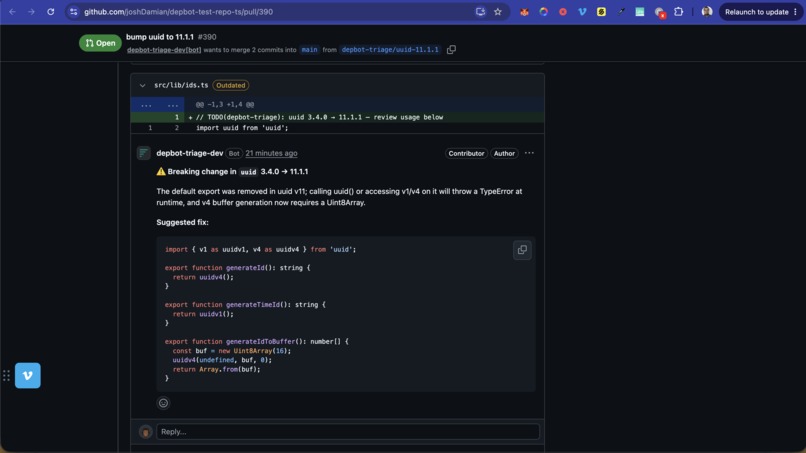 DepBot Triage – screenshot 7