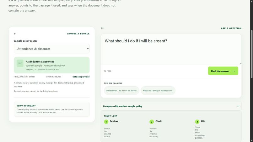 PolicyLens – screenshot 2