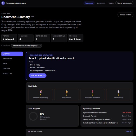 Bureaucracy Action Agent – screenshot 2