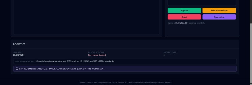 CryoMesh — Autonomous Cold-Chain Custodian – screenshot 1