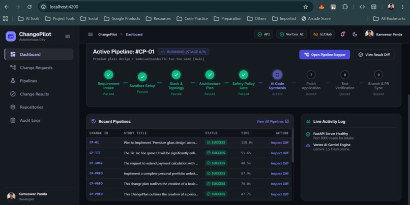 ChangePilot — Autonomous Software Change Platform – screenshot 1