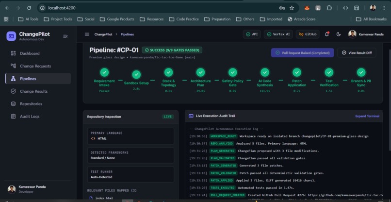 ChangePilot — Autonomous Software Change Platform – screenshot 3