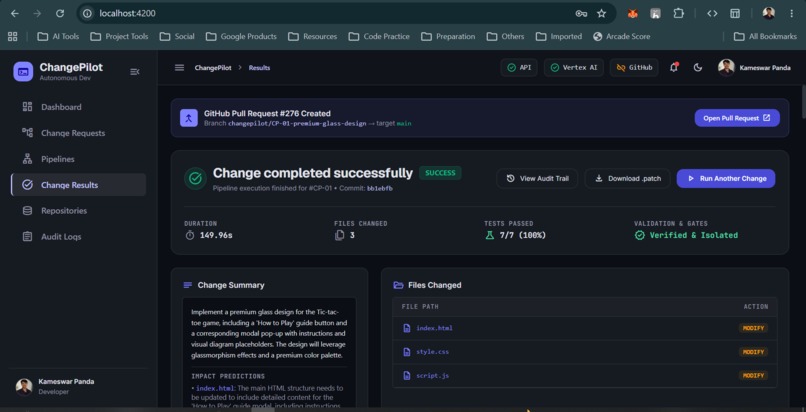 ChangePilot — Autonomous Software Change Platform – screenshot 4