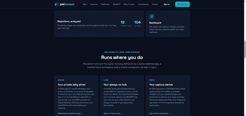 jobContext: The Memory Layer for Your Career, Agent-Ready – screenshot 3