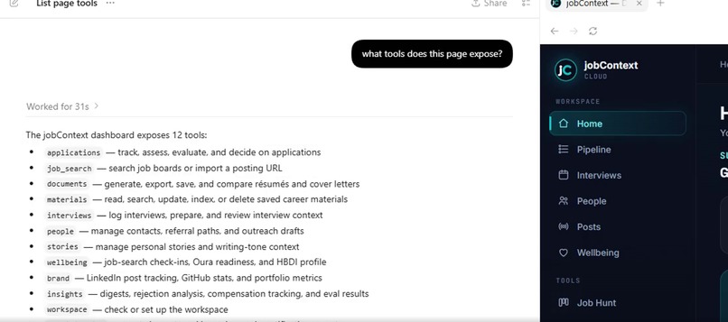 jobContext: The Memory Layer for Your Career, Agent-Ready – screenshot 10