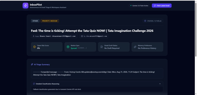 InboxPilot – Autonomous AI Email Triage Assistant – screenshot 3