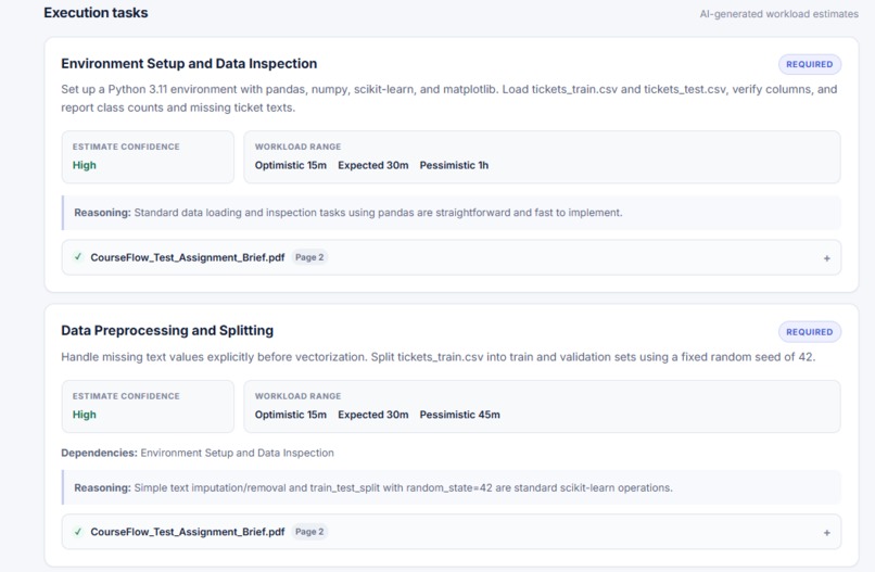 CourseFlow – screenshot 2