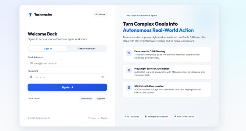 Taskmaster: Autonomous Multi-Agent Execution Engine – screenshot 7