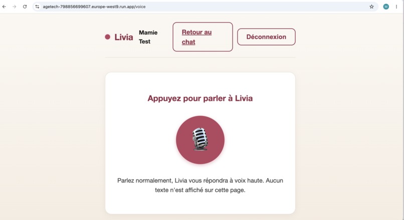 Livia, a collaborative agent for isolated seniors   – screenshot 1