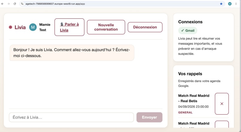 Livia, a collaborative agent for isolated seniors   – screenshot 2