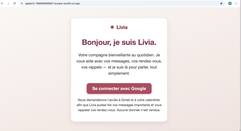 Livia, a collaborative agent for isolated seniors   – screenshot 3