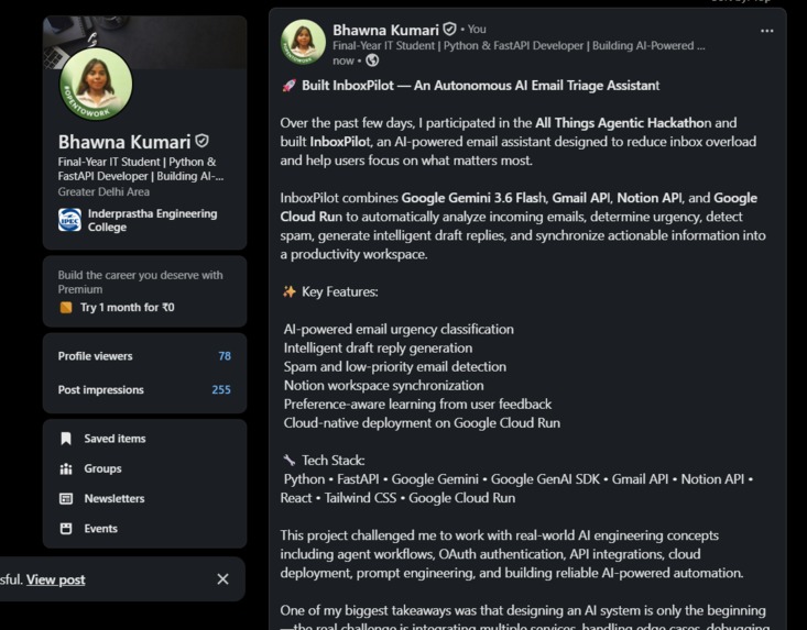 InboxPilot – Autonomous AI Email Triage Assistant – screenshot 11