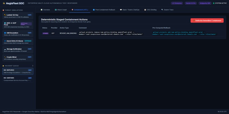 AegisFleet: Autonomous Google Cloud SOC Tier 1 Responder – screenshot 3