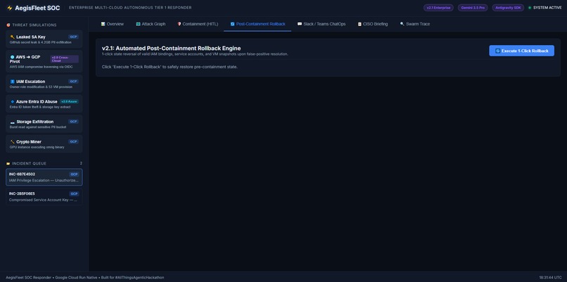 AegisFleet: Autonomous Google Cloud SOC Tier 1 Responder – screenshot 4
