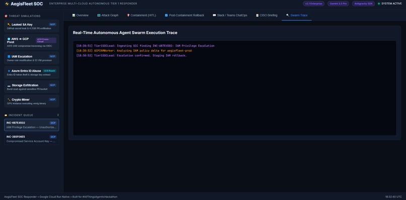 AegisFleet: Autonomous Google Cloud SOC Tier 1 Responder – screenshot 7