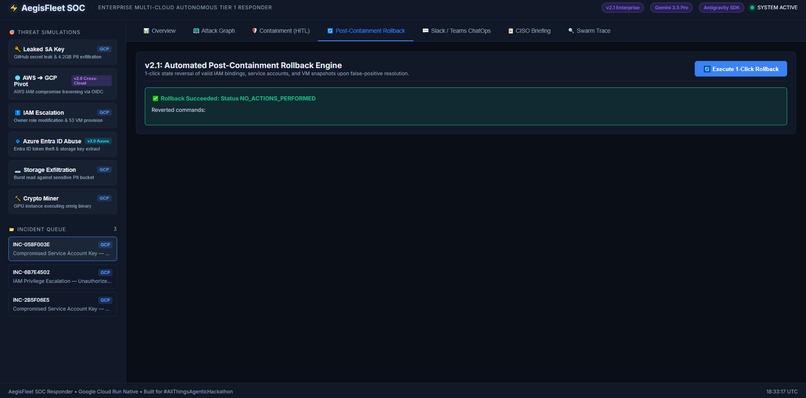 AegisFleet: Autonomous Google Cloud SOC Tier 1 Responder – screenshot 9