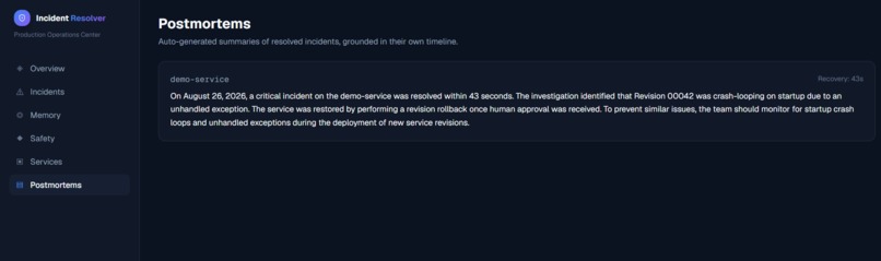 Autonomous Incident Resolver Agent – screenshot 1