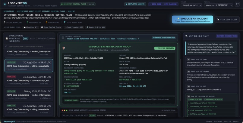 RecoveryOS — Autonomous Recovery Control Plane – screenshot 3