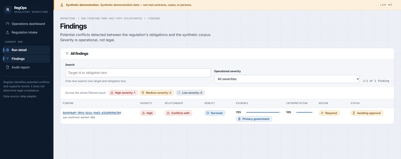 RegOps – screenshot 1