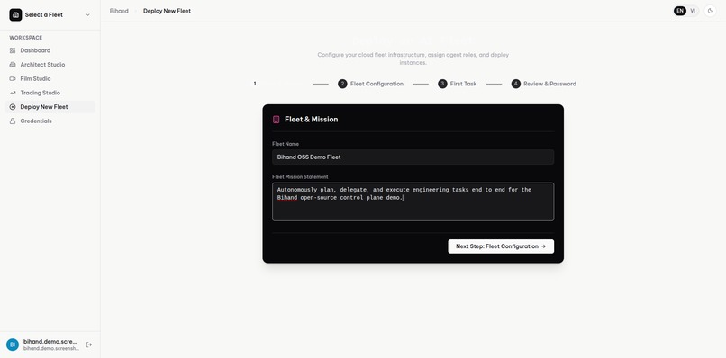 Bihand — an AI Company Control Plane – screenshot 1