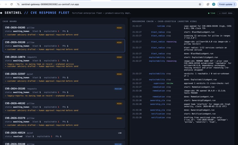 Sentinel — CVE Response Fleet – screenshot 4
