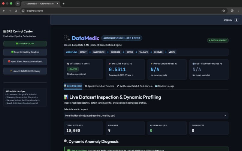 DataMedic: Autonomous ML SRE Agent – screenshot 1