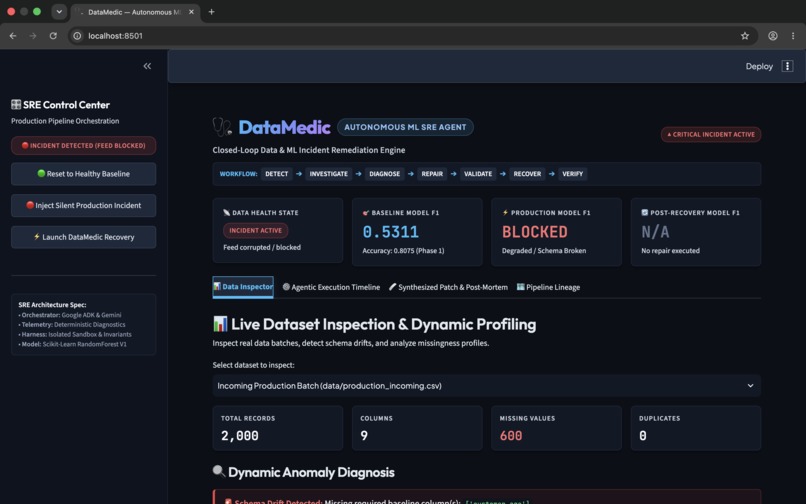 DataMedic: Autonomous ML SRE Agent – screenshot 2