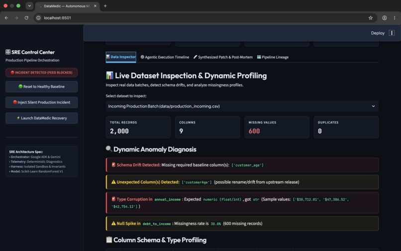 DataMedic: Autonomous ML SRE Agent – screenshot 3