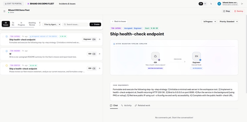 Bihand — an AI Company Control Plane – screenshot 8