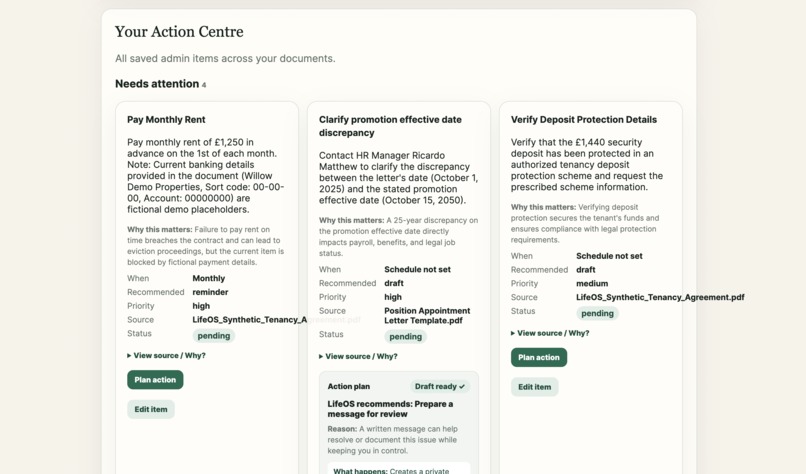 LifeOS  – screenshot 2