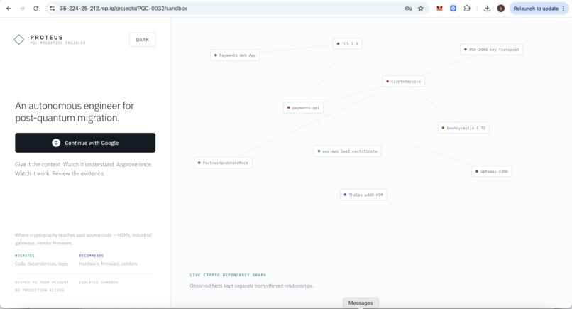 Proteus - An autonomous Post-Quantum Migration Engineer – screenshot 3