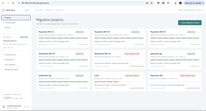 Proteus - An autonomous Post-Quantum Migration Engineer – screenshot 4