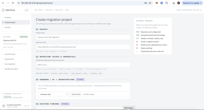 Proteus - An autonomous Post-Quantum Migration Engineer – screenshot 5