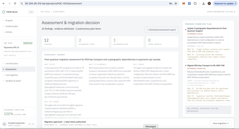 Proteus - An autonomous Post-Quantum Migration Engineer – screenshot 8