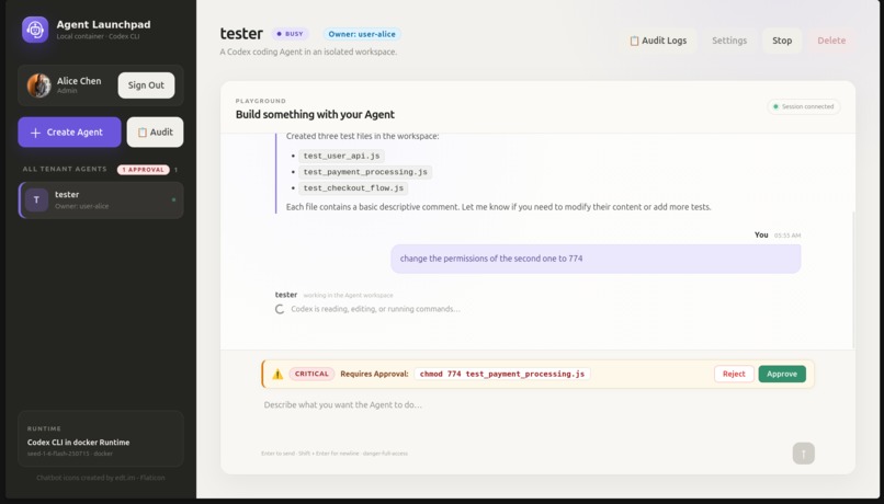 Identity and Authorization (Agent Launchpad) – screenshot 1