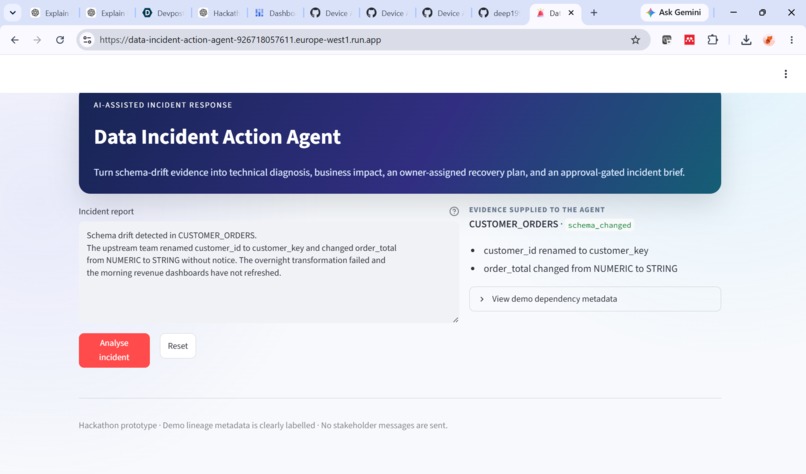 Data Incident Action Agent – screenshot 1