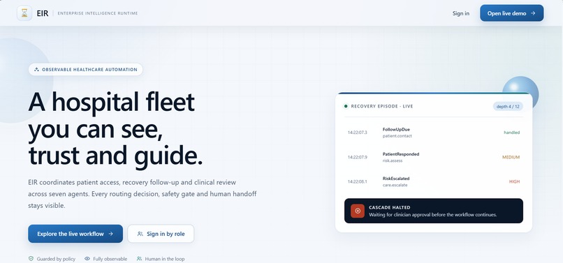 EIR: Healthcare Agent Fleet – screenshot 1