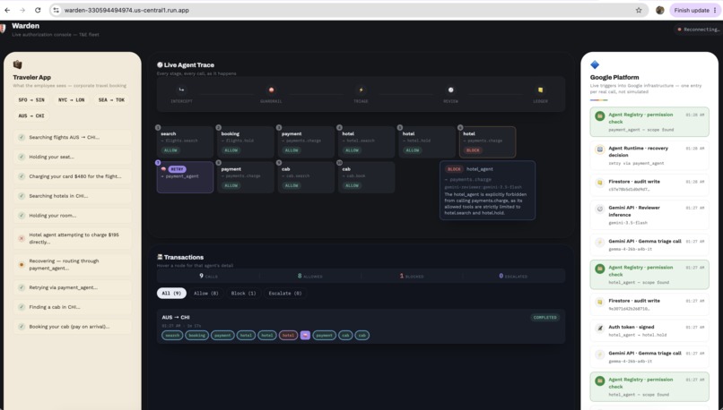 Warden - an authorization gateway for agentic fleets – screenshot 15