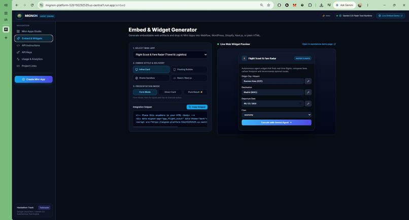 Mignon - Autonomous AI Mini-Apps & Agent Widget Engine – screenshot 6
