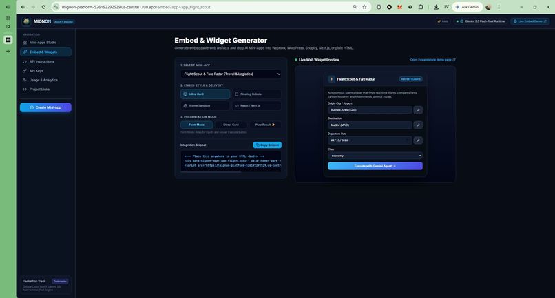 Mignon - Autonomous AI Mini-Apps & Agent Widget Engine – screenshot 7