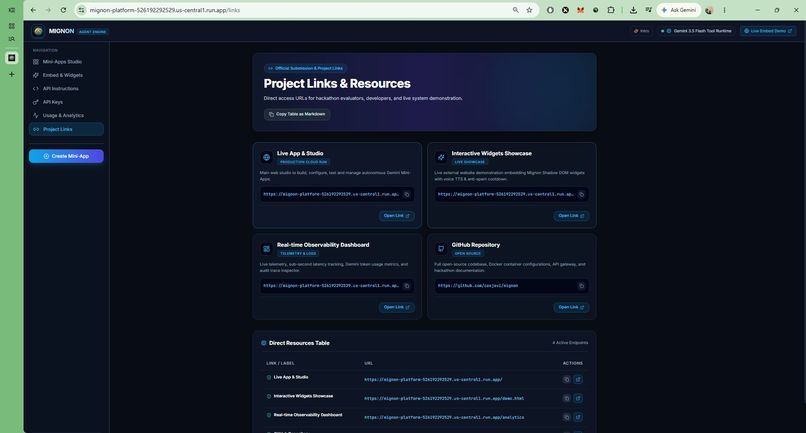 Mignon - Autonomous AI Mini-Apps & Agent Widget Engine – screenshot 12