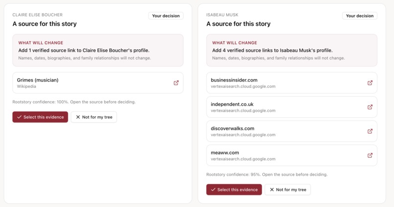 Rootstory Evidence Agent – screenshot 3