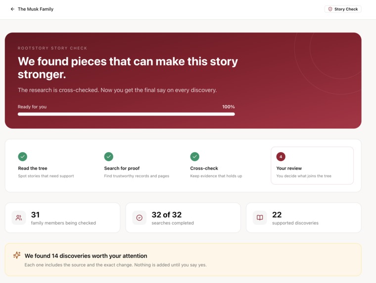 Rootstory Evidence Agent – screenshot 5