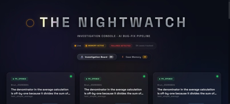 The Nightwatch — Autonomous Bug-Fix Agent  – screenshot 4
