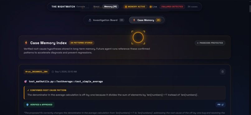 The Nightwatch — Autonomous Bug-Fix Agent  – screenshot 5