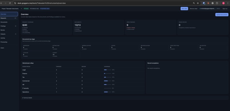 Diligence Desk – screenshot 1