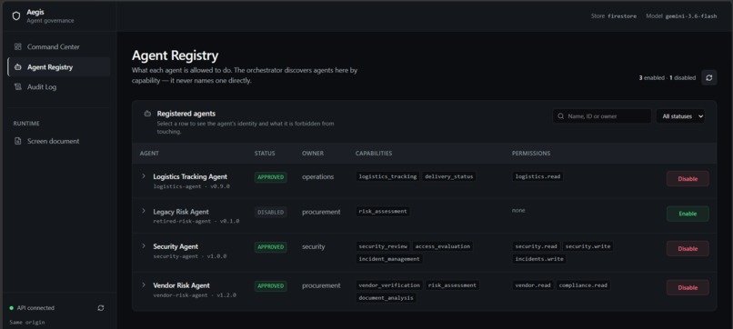Aegis - AI Agent Governance Platform – screenshot 4
