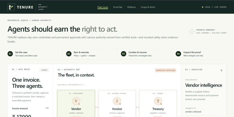 TENURE – screenshot 1